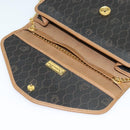 Christian Dior Honeycomb Canvas Chain Shoulder Bag PVC Black Gold Auth 131684-11