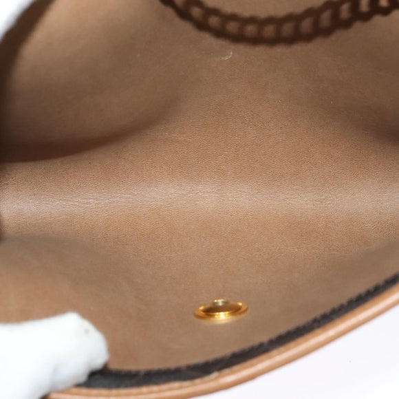 Christian Dior Honeycomb Canvas Chain Shoulder Bag PVC Black Gold Auth 131684