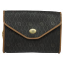 Christian Dior Honeycomb Canvas Chain Shoulder Bag PVC Black Gold Auth 131684-13