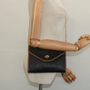 Christian Dior Honeycomb Canvas Chain Shoulder Bag PVC Black Gold Auth 131684-20