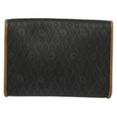 Christian Dior Honeycomb Canvas Chain Shoulder Bag PVC Black Gold Auth 131684-2