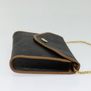 Christian Dior Honeycomb Canvas Chain Shoulder Bag PVC Black Gold Auth 131684-4
