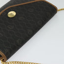 Christian Dior Honeycomb Canvas Chain Shoulder Bag PVC Black Gold Auth 131684-6