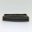 Christian Dior Honeycomb Canvas Chain Shoulder Bag PVC Black Gold Auth 131684-5