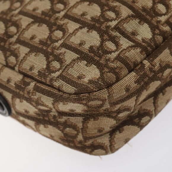Christian Dior Trotter Canvas Shoulder Bag Brown Auth 131685