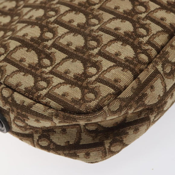 Christian Dior Trotter Canvas Shoulder Bag Brown Auth 131685