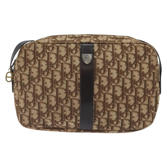 Christian Dior Trotter Canvas Shoulder Bag Brown Auth 131685