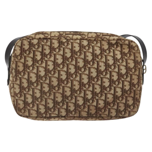 Christian Dior Trotter Canvas Shoulder Bag Brown Auth 131685