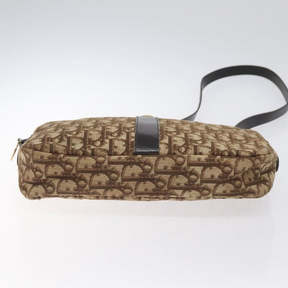 Christian Dior Trotter Canvas Shoulder Bag Brown Auth 131685