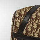 Christian Dior Trotter Canvas Boston Bag Brown Gold Auth 131686-10