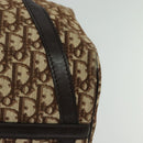 Christian Dior Trotter Canvas Boston Bag Brown Gold Auth 131686-11