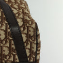 Christian Dior Trotter Canvas Boston Bag Brown Gold Auth 131686-13