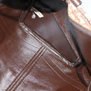 Christian Dior Trotter Canvas Boston Bag Brown Gold Auth 131686-15