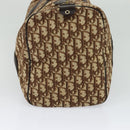 Christian Dior Trotter Canvas Boston Bag Brown Gold Auth 131686-4
