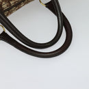 Christian Dior Trotter Canvas Boston Bag Brown Gold Auth 131686-7