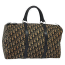 Christian Dior Trotter Canvas Boston Bag Navy Silver Auth 131687-1