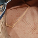 Christian Dior Trotter Canvas Boston Bag Navy Silver Auth 131687-16