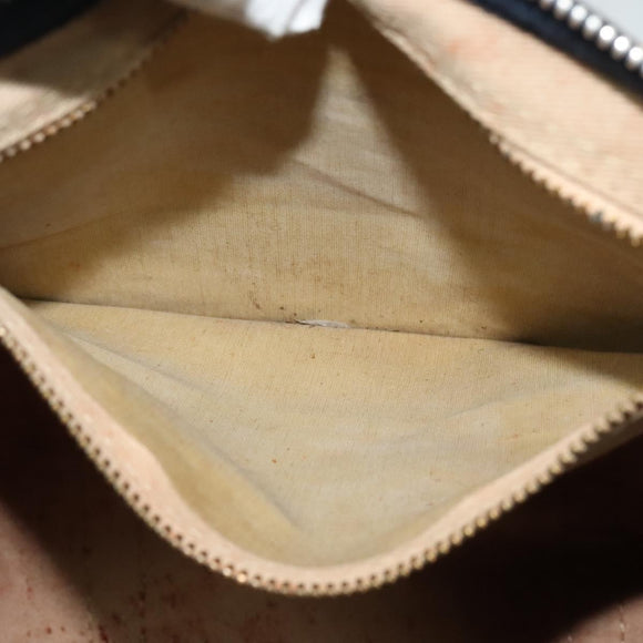 Christian Dior Trotter Canvas Boston Bag Navy Silver Auth 131687