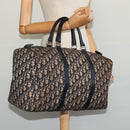 Christian Dior Trotter Canvas Boston Bag Navy Silver Auth 131687-19