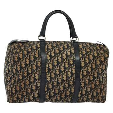 Christian Dior Trotter Canvas Boston Bag Navy Silver Auth 131687 - 0