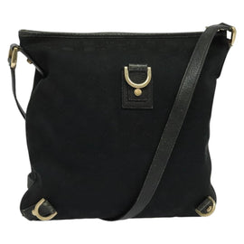 GUCCI GG Canvas Abbey Shoulder Bag Black Gold 131326 Auth 131688