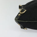 GUCCI GG Canvas Abbey Shoulder Bag Black Gold 131326 Auth 131688-8