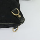 GUCCI GG Canvas Abbey Shoulder Bag Black Gold 131326 Auth 131688-15