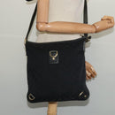 GUCCI GG Canvas Abbey Shoulder Bag Black Gold 131326 Auth 131688-21