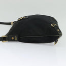 GUCCI GG Canvas Abbey Shoulder Bag Black Gold 131326 Auth 131688-3