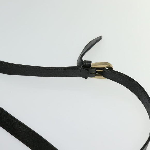 GUCCI GG Canvas Abbey Shoulder Bag Black Gold 131326 Auth 131688