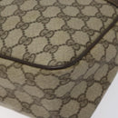 GUCCI GG Supreme Web Sherry Line Hand Bag PVC Beige Gold Red Auth 131690-10