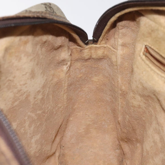 GUCCI GG Supreme Web Sherry Line Hand Bag PVC Beige Gold Red Auth 131690