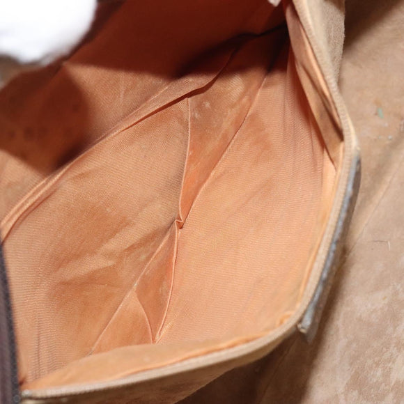 GUCCI GG Supreme Web Sherry Line Hand Bag PVC Beige Gold Red Auth 131690