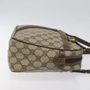 GUCCI GG Supreme Web Sherry Line Hand Bag PVC Beige Gold Red Auth 131690-4