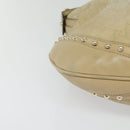 GUCCI GG Canvas Guccissima Shoulder Bag Leather Beige Gold 153691 Auth 131692-9