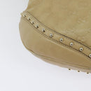 GUCCI GG Canvas Guccissima Shoulder Bag Leather Beige Gold 153691 Auth 131692-15