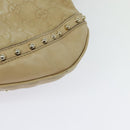 GUCCI GG Canvas Guccissima Shoulder Bag Leather Beige Gold 153691 Auth 131692-16