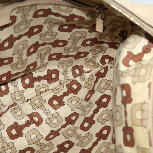 GUCCI GG Canvas Guccissima Shoulder Bag Leather Beige Gold 153691 Auth 131692