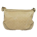 GUCCI GG Canvas Guccissima Shoulder Bag Leather Beige Gold 153691 Auth 131692-2