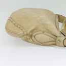 GUCCI GG Canvas Guccissima Shoulder Bag Leather Beige Gold 153691 Auth 131692-4