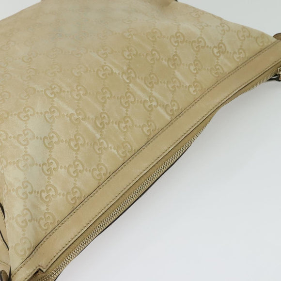 GUCCI GG Canvas Guccissima Shoulder Bag Leather Beige Gold 153691 Auth 131692