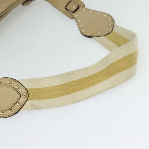 GUCCI GG Canvas Guccissima Shoulder Bag Leather Beige Gold 153691 Auth 131692