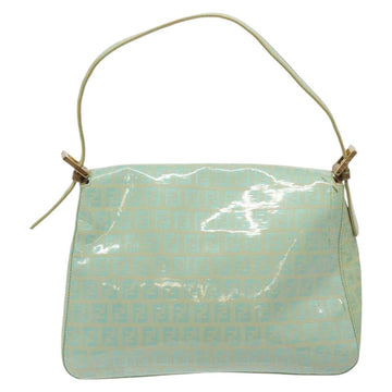 FENDI Zucchino Canvas Mamma Baguette Shoulder Bag Green Gold Auth 131698 - 0