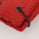 BOTTEGA VENETA INTRECCIATO Chain Shoulder Bag Leather Red Auth 131699-15