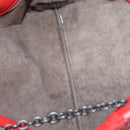 BOTTEGA VENETA INTRECCIATO Chain Shoulder Bag Leather Red Auth 131699-10
