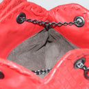 BOTTEGA VENETA INTRECCIATO Chain Shoulder Bag Leather Red Auth 131699-21
