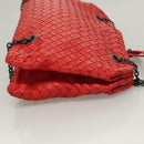 BOTTEGA VENETA INTRECCIATO Chain Shoulder Bag Leather Red Auth 131699-3