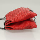 BOTTEGA VENETA INTRECCIATO Chain Shoulder Bag Leather Red Auth 131699-4
