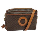 CELINE Macadam Canvas Shoulder Bag PVC Leather Brown Gold Auth 131702-1