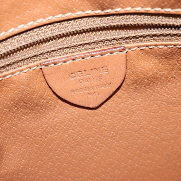 CELINE Macadam Canvas Shoulder Bag PVC Leather Brown Gold Auth 131702